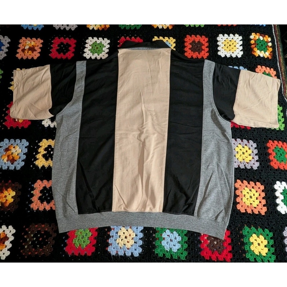 Windham Pointe Shirt Men's Black Beige Striped Size XL - Picture 7 of 7